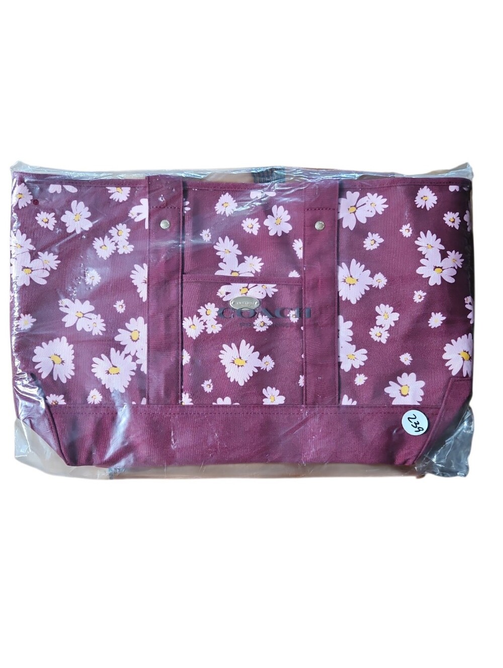 Coach Daisy Print Canvas Tote Bag | Mauve/Berry | NWT - Picture 2 of 3